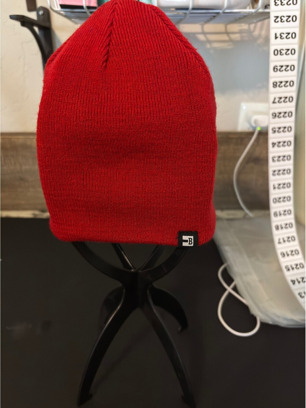 Red and Black Reversible Beanie Hat Size Approx 8.5 inches